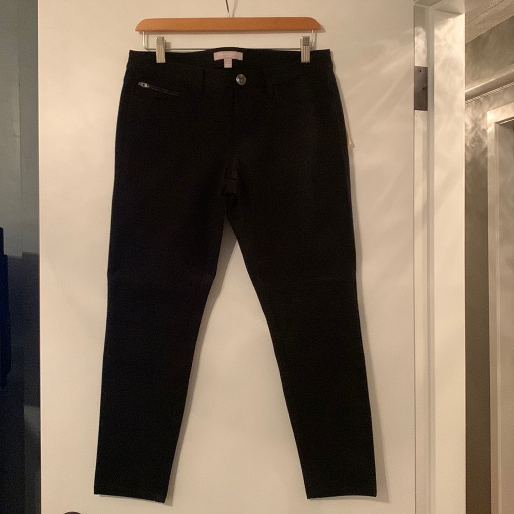 Banana Republic Black Sloan Skinny Moto Pants w/ Faux Leather Accents on Pockets